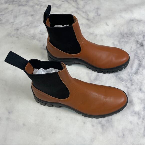 ATP Atelier Catania Brandy Leather Lug Sole Chelsea Boots Chunky Pull-On Booties - Picture 3 of 12